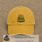 Casquette baseball Jaune délavé - Moutarde délavé 100% coton avec visuel Moistburger dégueu mais fier 7 cm - image produit principale