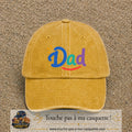 Casquette baseball Jaune délavé - Moutarde délavé 100% coton avec visuel Dad coloré 7 cm - image produit principale