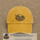 Casquette Jaune délavé - Moutarde délavé motif Scène de chasse 7 cm - vue principale