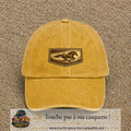 Casquette baseball Jaune délavé - Moutarde délavé 100% coton avec visuel Cheval en course 5 cm - image produit principale