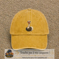 Casquette Jaune délavé - Moutarde délavé 100% coton avec motif Autruche souriante 7 cm - image principale
