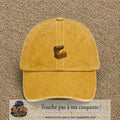 Casquette baseball Jaune délavé - Moutarde délavé 100% coton avec motif Coffre au trésor 3 cm - image principale