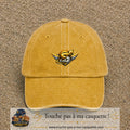 Casquette baseball Jaune délavé - Moutarde délavé 100% coton avec visuel Éclair ailé sport 5 cm - image produit principale