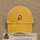 Casquette baseball Jaune délavé - Moutarde délavé 100% coton avec motif Singe à la banane 3 cm - image principale