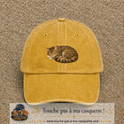 Casquette baseball Jaune délavé - Moutarde délavé 100% coton avec motif Chat endormi 5 cm - image principale