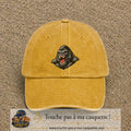 Casquette Jaune délavé - Moutarde délavé 100% coton avec motif Gorille rugissant 7 cm - image principale