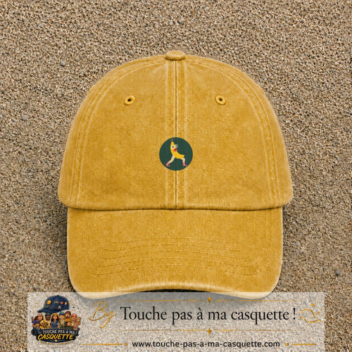 Casquette baseball Jaune délavé - Moutarde délavé 100% coton avec visuel Banane drôle 3 cm - image produit principale