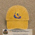 Casquette baseball Jaune délavé - Moutarde délavé 100% coton avec motif Lune croissant 7 cm - image principale