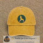 Casquette baseball Jaune délavé - Moutarde délavé 100% coton avec visuel Banane drôle 7 cm - image produit principale