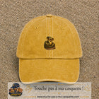 Casquette baseball Jaune délavé - Moutarde délavé 100% coton avec visuel Cobra réaliste 5 cm - image produit principale