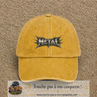Casquette baseball Jaune délavé - Moutarde délavé 100% coton avec visuel Typographie métal 5 cm - image produit principale