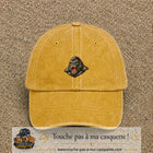 Casquette Jaune délavé - Moutarde délavé 100% coton avec motif Gorille rugissant 5 cm - image principale