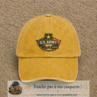 Casquette Jaune délavé - Moutarde délavé motif Emblème U.S. Army 7 cm - vue principale