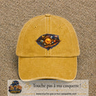 Casquette baseball Jaune délavé - Moutarde délavé 100% coton avec visuel Galaxie système solaire 7 cm - image produit principale