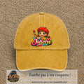 Casquette baseball Jaune délavé - Moutarde délavé 100% coton avec motif Juliette 7 cm - image principale