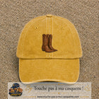 Casquette Jaune délavé - Moutarde délavé 100% coton avec motif Bottes cowboy 7 cm - image principale