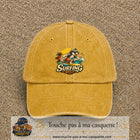 Casquette Jaune délavé - Moutarde délavé 100% coton avec motif Surfing Wolf 7 cm - image principale