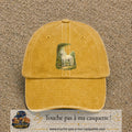 Casquette baseball Jaune délavé - Moutarde délavé 100% coton avec motif Cheval blanc en forêt 7 cm - image principale