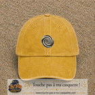 Casquette baseball Jaune délavé - Moutarde délavé 100% coton avec visuel Spirale hypnotique 5 cm - image produit principale