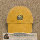 Casquette Jaune délavé - Moutarde délavé motif Pêche sportive 5 cm - vue principale
