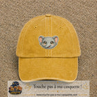 Casquette Jaune délavé - Moutarde délavé motif Éléphant kawaii 5 cm - vue principale