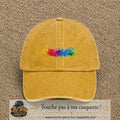 Casquette baseball Jaune délavé - Moutarde délavé 100% coton avec visuel Éclaboussure peinture 3 cm - image produit principale