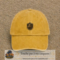 Casquette baseball Jaune délavé - Moutarde délavé 100% coton avec visuel Écusson sanglier 5 cm - image produit principale
