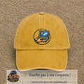 Casquette Jaune délavé - Moutarde délavé 100% coton avec motif Ordinateur portable météo 7 cm - image principale