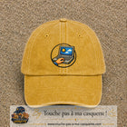 Casquette Jaune délavé - Moutarde délavé 100% coton avec motif Ordinateur portable météo 7 cm - image principale