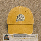 Casquette Jaune délavé - Moutarde délavé motif Look Me vache hypnotique 7 cm - vue principale