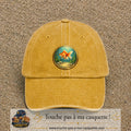 Casquette baseball Jaune délavé - Moutarde délavé 100% coton avec visuel Poisson rouge sous l’eau 7 cm - image produit principale