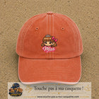 Image principale produit107grosOC - casquette Orange délavé - Corail délavé avec visuel Miss fille 7 cm