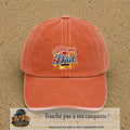Casquette Orange délavé - Corail délavé avec motif I Love You My Dad couronné en 7 cm – vue principale