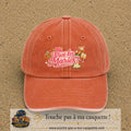 Casquette Orange délavé - Corail délavé avec motif Vive les Mariés en 7 cm – vue principale