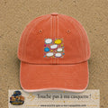 Casquette Orange délavé - Corail délavé motif Bulles de bande dessinée logo 7 cm