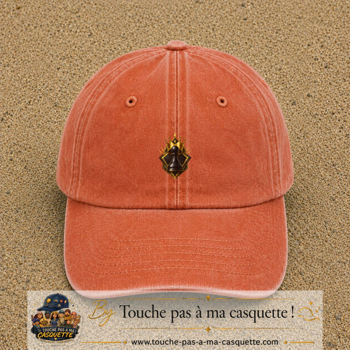Image principale casquette Orange délavé - Corail délavé avec motif Pion d’échecs royal 5 cm