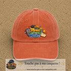 Casquette Orange délavé - Corail délavé avec motif Merci mon prof de maths en 7 cm – vue principale