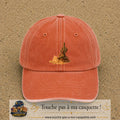 Image principale casquette Orange délavé - Corail délavé avec motif Cactus du désert 7 cm