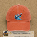 Casquette Orange délavé - Corail délavé avec motif Bateau à moteur sur vague en 7 cm – vue principale