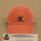 Image principale casquette Orange délavé - Corail délavé avec motif Échecs couronnés 7 cm