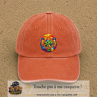 Image principale casquette Orange délavé - Corail délavé avec motif Fer à cheval chanceux 7 cm