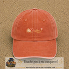 Casquette Orange délavé - Corail délavé avec motif Prénom Charlène fleuri en 3 cm – vue principale