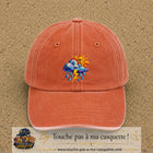 Image principale casquette Orange délavé - Corail délavé avec motif Météo soleil orage 7 cm
