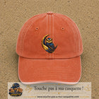 Casquette Orange délavé - Corail délavé motif Chouette dorée logo 7 cm