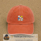 Casquette Orange délavé - Corail délavé motif Bulles de bande dessinée logo 5 cm