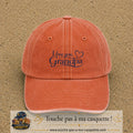 Casquette Orange délavé - Corail délavé avec motif I Love You Grandpa en 5 cm – vue principale