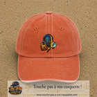 Casquette Orange délavé - Corail délavé avec motif Porte mystérieuse avec cadenas en 7 cm – vue principale
