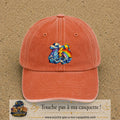Image principale casquette Orange délavé - Corail délavé avec motif Orage arc-en-ciel 7 cm