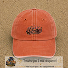 Casquette Orange délavé - Corail délavé avec motif Je suis à la retraite en 5 cm – vue principale