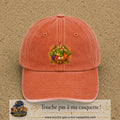 Casquette Orange délavé - Corail délavé motif Panier de récolte logo 7 cm